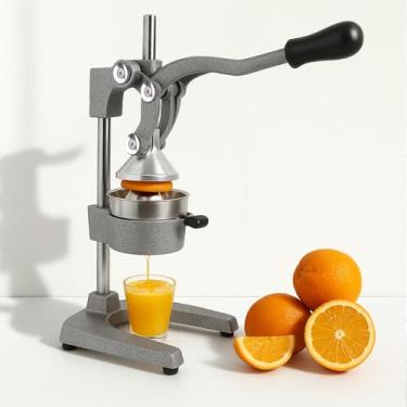 Imagem de Espremedor manual de ferro fundido – Espremedor de frutas cítricas manual resistente, prensa de laranja profissional, espremedor de limão de aço inoxidável e extrator de suco de limão (cinza)