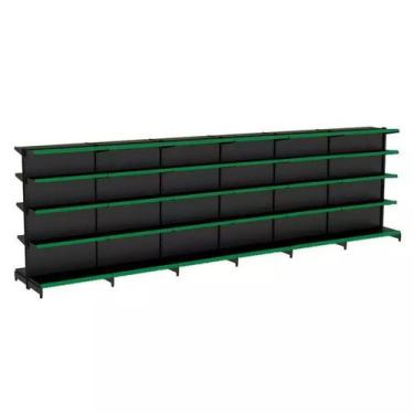 Imagem de Gondola Centro 170 Fit Ate 6 Metros Preto 60 Bandeja Pe Verde - AMAPÁ