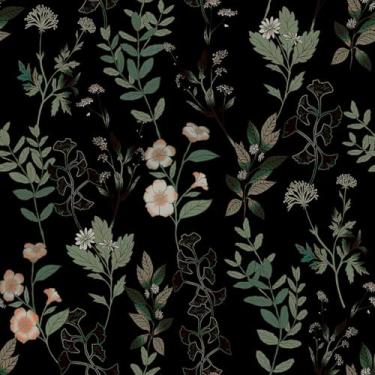 Imagem de Fvlow Papel de parede floral verde preto 44,2 cm x 1,000 cm, papel de contato com folhas verde-escuras, papel de parede autoadesivo à prova d'água para quarto, bancada, armários de mesa decoração