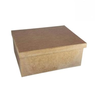 Imagem de Caixa de MDF Cru Quadrada com Tampa Encaixe 25x25x10 cm – Para Decorar e Organizar