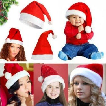 Imagem de Gorro Touca Papai Noel Natal em Pelúcia Pelo Baixo Infantil - S DECOR
