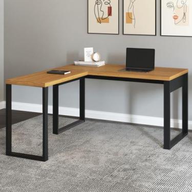 Imagem de Mesa em "L" para Escritório 157,5x135cm Estilo Industrial F22 Pradel M