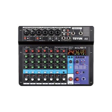 Imagem de Profissional Mesa De Som 8 Canais Mixer A8 Áudio Usb Smart Conjunto In