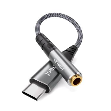 Imagem de JOMLEY Adaptador USB C para conector de fone de ouvido de 3,5 mm, USB tipo C para cabo dongle de áudio fêmea auxiliar de 3,5 mm compatível com iPhone 16/15 Pro Max, Samsung S24/S23/S22, iPad Pro