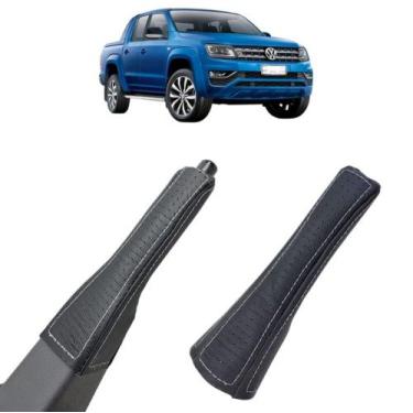 Imagem de Capa Couro Protege Puxador Alavanca Freio De Mão Amarok Se Ultimate S 
