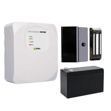 Imagem de Fechadura Eletroimã Ipec M150 + Fonte Temporizada C/ Bateria