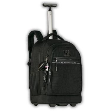 Imagem de Mochila Rebecca Bonbon Rodinhas Juvenil Escolar Bordo Preta