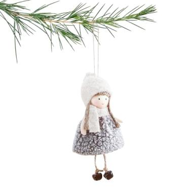 Imagem de Ornamentos de anjo de pelúcia - Boneca de anjo decoração de árvore de Natal de pelúcia - Pingente festivo para celebração de férias, porta de casa, festa, janela, ambientes internos, família