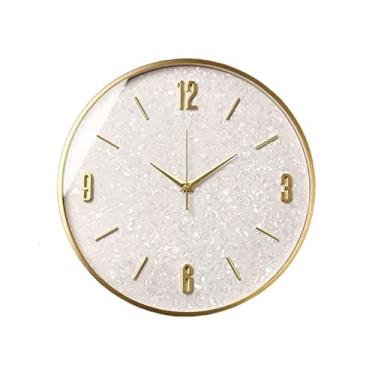 Imagem de Relógio para quarto 30,5 cm/35,5 cm moderno simples relógio de sala de estar casa criativa decoração de parede leve luxo relógio de cobre moda para casa relógio de parede mudo decoração de escritório