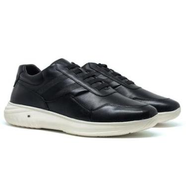 Imagem de Sapato Tênis Sapatênis Jota Pe 3D Comfort Couro Nobre Legítimo Cadarço Elástico Palmilha Macia 82603-Masculino