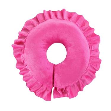 Imagem de Almofada de pescoço em forma de U ergonômica Soft Almofada de suporte de pescoço em forma de U Proteção coluna Ângulo de dormir confortável para viagens de escritório em casa (Rosa Vermelha)