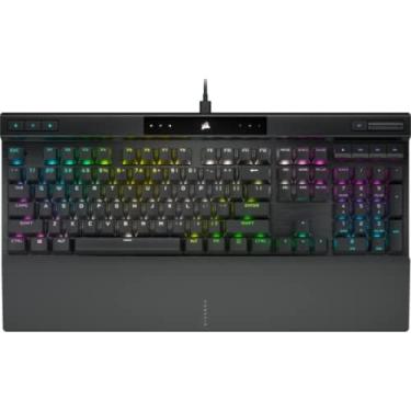 Imagem de Corsair Teclado óptico mecânico para jogos K70 PRO RGB – Interruptores lineares OPX, teclas PBT Double-Shot, 8.000Hz Hyper-Polling, apoio magnético suave para as mãos – Layout NA, QWERTY – Preto