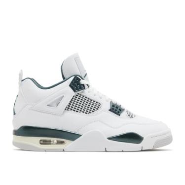 Imagem de Nike Tênis masculino retrô Air Jordan 4, branco/verde oxidado/branco/cinza neutro, 37