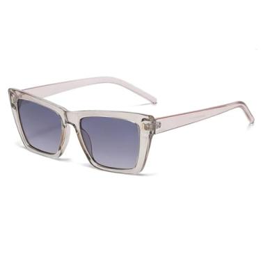 Imagem de HPIRME Óculos de sol femininos retrô de luxo, lentes degradê, masculino, UV400 (cinza degradê)