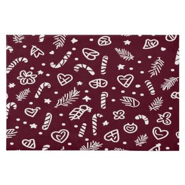 Imagem de CEBUGI Tapete de área 60 x 90 cm, macio, lavável, antiderrapante, com revestimento de borracha, elementos natalinos, para sala de estar, quarto, decoração de casa