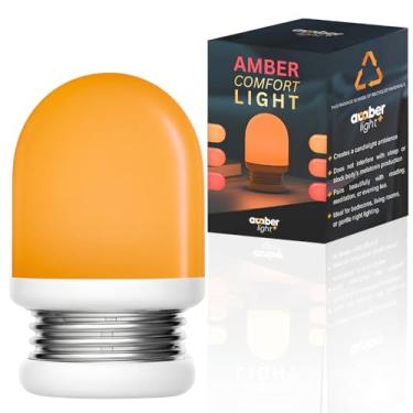 Imagem de Amber Light + Pebble – Lâmpada de dormir recarregável, lâmpada noturna sem luz azul para leitura na hora de dormir, bateria de 1000 mAh, brilho ambiente favorável à melatonina, 8 cm (âmbar)