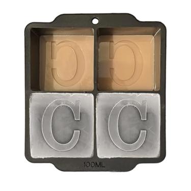 Imagem de Molde de cubos de gelo com monograma com tampa, bandeja de gelo de uísque de 5 cm, molde de cubo de gelo de coquetel, monograma de casamento, presente de agradecimento, presentes para o pai (letra C)