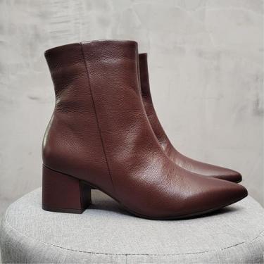 Imagem de Bota Feminina Couro Paloma Cano Médio Bico Fino - Hola, Marrom, 36