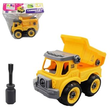 Imagem de Brinquedo Montessori Monta e Desmonta Educativo Carrinho Helicoptero Moto COR SORTIDA (Betoneira+Escavadeira)