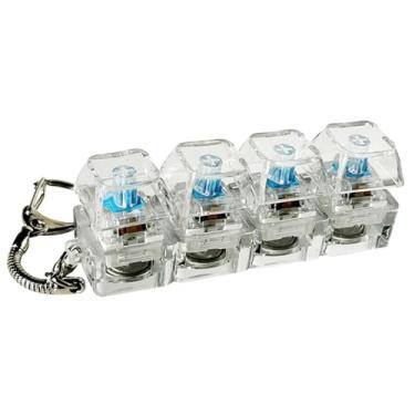 Imagem de Amagogo Mini chaveiro com teclado mecânico, compacto, leve, relaxante e divertido para aliviar o estresse, Transparente