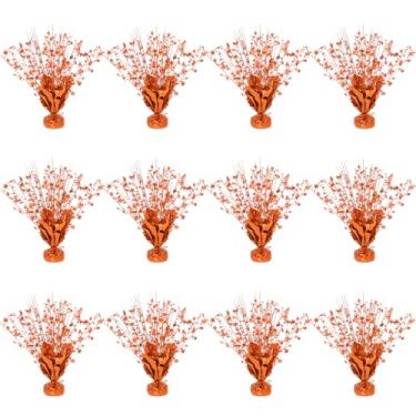 Imagem de 12 Pack Metallic Star Foil Spray Centerpieces for Table Decorations .Vibrant Color Party Decor for Birthday, Graduation, Anniversary, New Year's Eve (Orange)