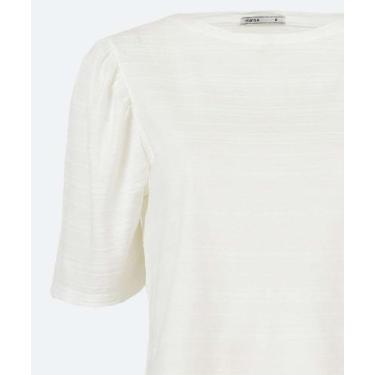 Imagem de Blusa Feminina Textura Manga Curta Marisa-47179, Off white, P