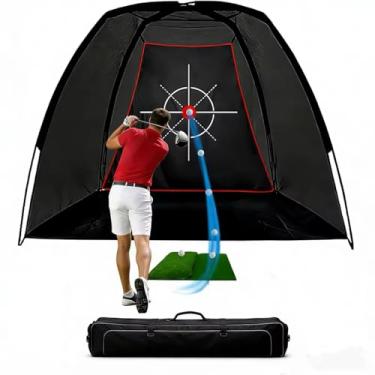 Imagem de FLITURE Rede De Golfe Para Prática Tacadas Ao Ar Livre No Quintal - Bolas Chipping Áreas Internas 8 X 6 5 Pés Com Tela Alvo, Bolsa Armazenamento Treinamento Putting Presente Homens/Amantes Do