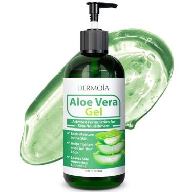 Imagem de 100% Aloe Vera Gel for Sunburn Relief - After Sun Care with Pure Aloe Vera Gel - Organic Aloe Vera for Face & Body - Moisturizing & Hydrating Aloe Gel for Psoriasis & Eczema Relief in USA - 16oz