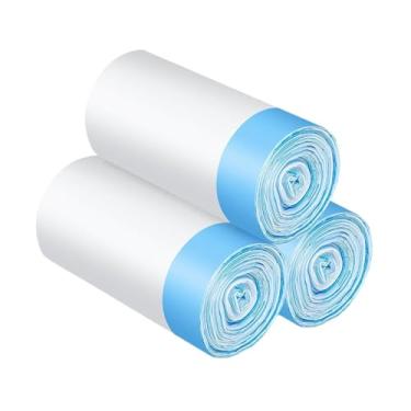 Imagem de Ｂｅｓｇａ 60 Sacos para Areia de Gato, Sacos para Dejetos, Recipientes Portáteis Mais Grossos, Suporte para Caixa de Areia para Gatos, Forros para Corredor, Cordão Azul