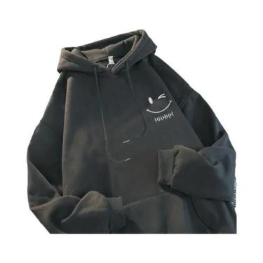 Imagem de Moletom Com Capuz Engraçado Para Homens Com Estampa De Rosto Sorrident