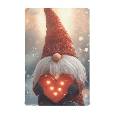 Imagem de Wassud Jogo de lençol de berço respirável com gnomo com coração para meninos e meninas, lençol com elástico, neutro, 71 x 132 cm