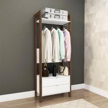 Imagem de Estante para Closet Aberto com 2 Gaveta 65x165cm Branco - Tecno Mobili