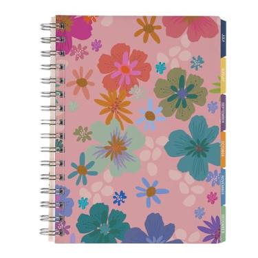 Imagem de Inspirado no planejador semanal A5 de 12 meses da Erin Condren (julho de 2025 a junho de 2026), calendário compacto semanal e mensal, papel de peso de texto de 32 kg, capas de pétalas, encadernação