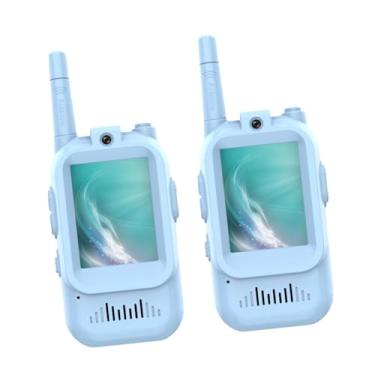 Imagem de Generic 2x Walkie-Talkie Infantil com Modificador de Voz, Portátil e Recarregável, Brinquedo Interfone para Crianças de 3 a 12 Anos, Ideal para Uso Interno e, Azul
