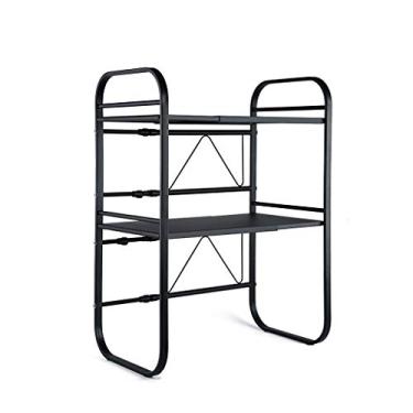 Imagem de pcagfaajmh Rack Hutch Carrinho de armazenamento prateleira de estação de trabalho prateleira de metal para micro-ondas rack de cozinha rack de três camadas bancada de mesa multifuncional rack de