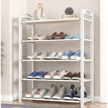 Imagem de Lss9azznmm Simple Plastics, sapateira, armazenamento leve, empilhável, resistente, vertical, organizador de prateleira de sapatos para armário, entrada, corredor e banheiro (64 cm L x 19 cm P x 80 cm