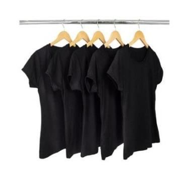 Imagem de Kit 5 Camisetas Malha Fria Feminina Baby Look Malha PV-Feminino