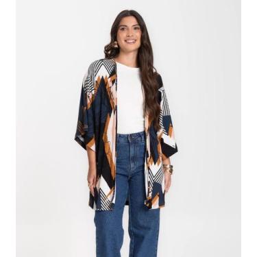 Imagem de Kimono Feminino Infinita Cor Azul, P, Azul
