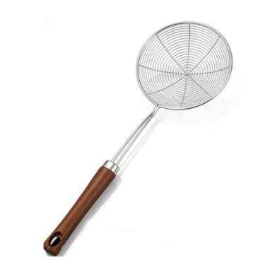 Imagem de Coador de malha 2 unidades de colher de escumadeira de aranha de aço inoxidável, filtro de alimentos de peneira fina de metal multifuncional, ferramenta de coar de cozinha para bolinho de macarrão