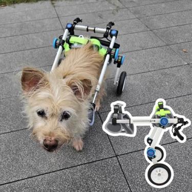 Imagem de Cadeira de rodas dobrável para cães para pernas traseiras - Auxiliar de mobilidade portátil ajustável para animais de estimação, suporte de quadril e perna para economia de espaço, andador para cães