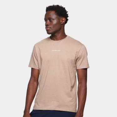Imagem de Camiseta Calvin Klein Casual Masculina, Caqui, G