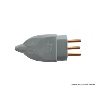 Imagem de Plug Chato Macho Prensa Cabo Cz Tita 2P+T 10A 061755