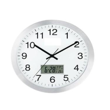 Imagem de Relogio parede completo termometro digital calendario escritorio sala 