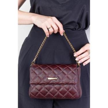 Imagem de Bolsa de couro com corrente matelassê Giulia-Feminino