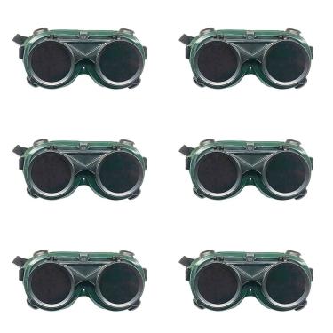 Imagem de Oculos De Solda Kit 6 Uni Protecao EPI Mascara Articulavel Dupla Lente Para Soldador Com Filtro Equipamento Profissional