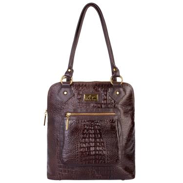 Imagem de Bolsa mochila de couro croco Lívia