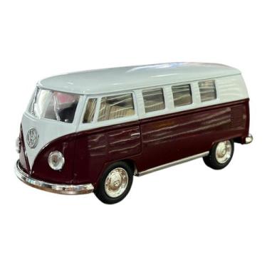 Imagem de Miniatura Volkswagen Kombi Bordô e Branco Kinsmart 1:32