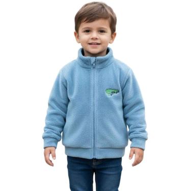 Imagem de Casaco Infantil Menino Peluciado com Zíper Inverno Escolar