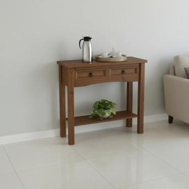 Imagem de Aparador Em Madeira Maciça 2 Gavetas Cor Imbuia Fosco