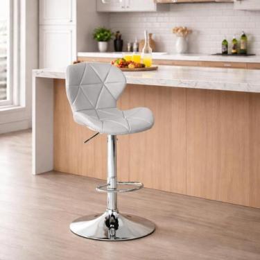 Imagem de Banqueta Slim Alta Giratória Ergonomica Altura Regulável Balcão Bar Co